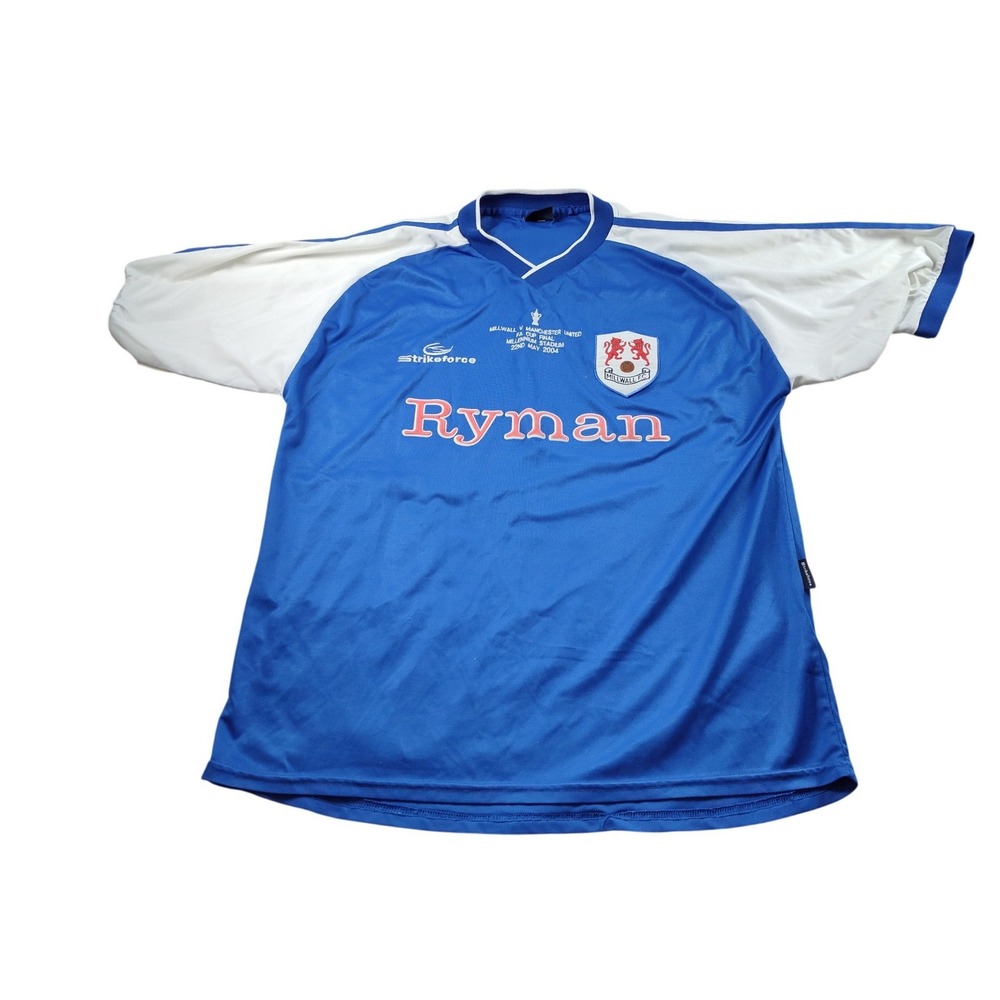 VTG Millwall FC Jersey Mens XL Blue 2004 FA Cup Final Ryman Lions Soccer Shirt